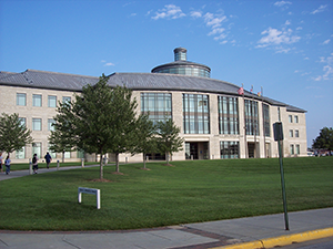 Image of the James C. Kirkpatrick Library building. 
